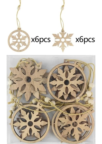 Melek 12 Adet 1 Kutu Yaratıcı Hollow Noel Kar Taneleri Ahşap Melek Kolye Süsler Noel Ağacı Süsleme Noel Dekorasyon Çocuklar Için Hediye (Yurt Dışından)