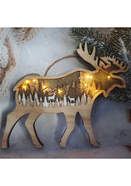 Kırmızı Noel Baba Noel Ahşap Ayı Elk Hayvan LED Işık Süsler Ev Için Noel Dekorasyon 2022 Noel Hediyeleri Navidad Yeni Yıl Odası Dekor (Yurt Dışından)