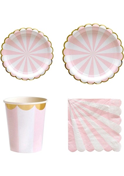 Peçeteler 16 Adet Pembe Folyo Altın Tek Kullanımlık Kağıt Tabak Doğum Günü Bardak Saman Çocuklar Doğum Günü Bebek Duş Vaftiz Parti Düğün Dekor Sofra (Yurt Dışından) fırsatları