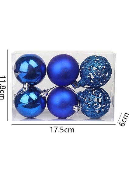 35-Mavi 6 cm 6 cm 6 Adet Renkli Noel Topu Noel Ağacı Dekor Mutlu Yeni Yıl 2023 Hediyeler Süsleme Navidad 2022 Ev Için Noel Dekorasyon (Yurt Dışından)