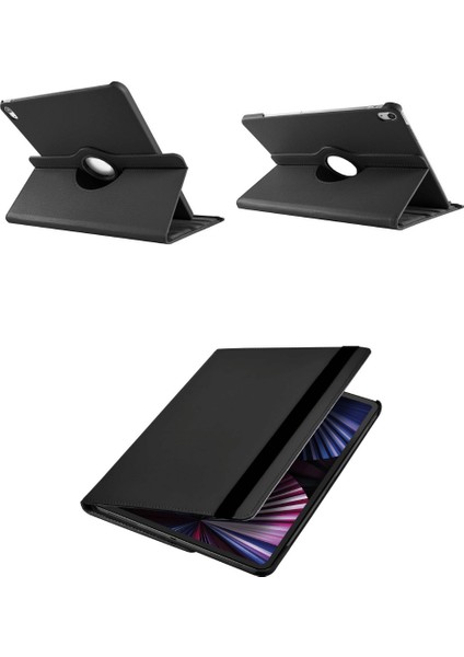 Apple iPad Air 13 M3 2025 Uyumlu 360° Yatay Dikey Dönebilen Deri Tablet Kılıfı