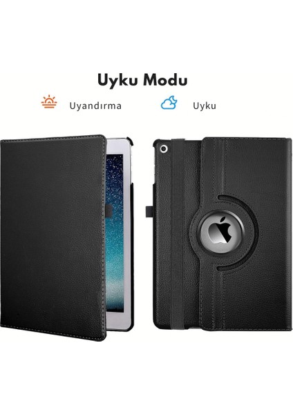 Apple iPad Air 13 M3 2025 Uyumlu 360° Yatay Dikey Dönebilen Deri Tablet Kılıfı