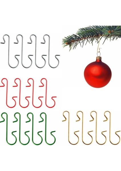 20 Adet Kırmızı 20/50 Adet Noel Süs Metal S-Şekilli Kanca Tutucu Noel Ağacı Topu Kolye Asılı Dekorasyon Ev Için Navidad Yeni Yıl (Yurt Dışından)