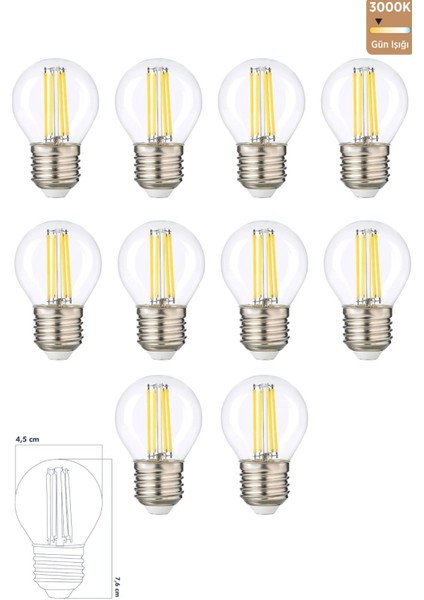 LED Ampul 6W 3000K E27 (Gün Işığı) Erd-42
