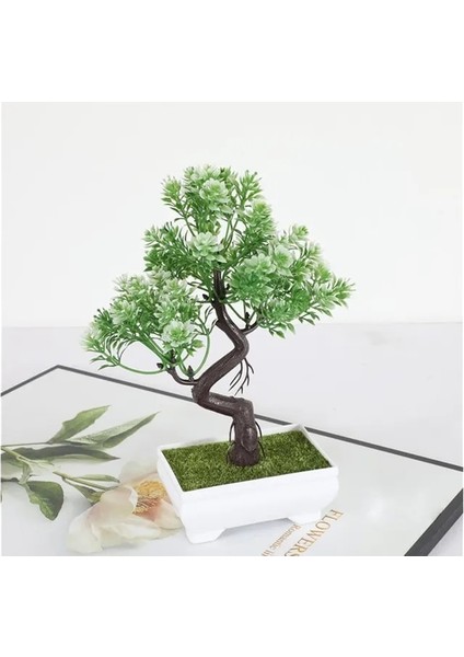 Açık Yeşil Bahçe Düzenleme Süsler Plastik Bitkiler Bonsai Küçük Ağaç Saksı Sahte Bitki Saksı Çiçek Ev Odası Masa Dekorasyon (Yurt Dışından)