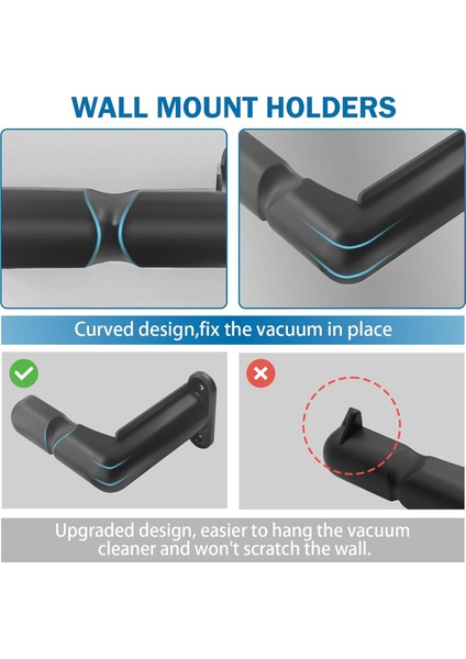 2 Adet Elektrikli Süpürge Duvar Montaj Tutucu Standı Dyson V8 V7 V6 V10 V11 V15 Shark IZ562H IZ682H IZ361H Kablosuz Elektrikli Süpürge (Yurt Dışından)