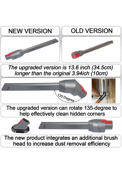 Dyson V7 V8 V10 V11 V12 V15 Kombine Toz Fırçası ve Dar Yarık Köşe Dar Alan Nozulu Aleti - Elektrikli Süpürge Aksesuarları (Yurt Dışından) fiyatları