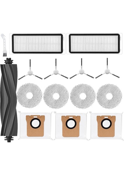 Dreametech L10S Ultra L10 Ultra Robot Süpürge Için Ana Fırça Yan Fırçalar Hepa Filtreler Paspas Pedleri Toz Torbaları (Yurt Dışından)