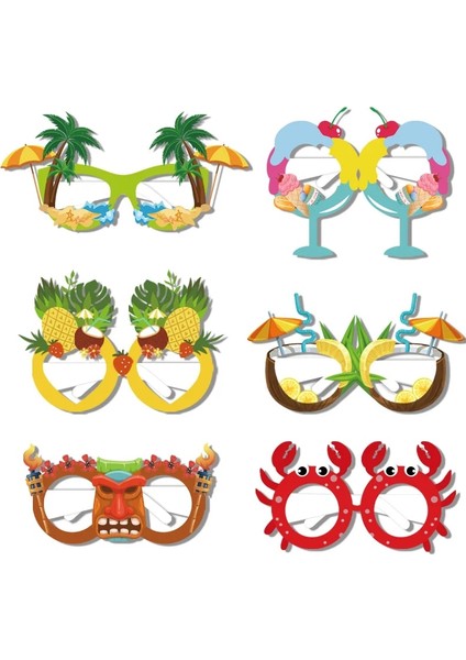 Stil F 12 Adet Hawaii Aloha Tema Yaz Meyve Kağıt Bardaklar Fotoğraf Sahne Hawaiian Luau Tropikal Plaj Havuzu Doğum Günü Partisi Dekoru Çocuklar Hediye (Yurt Dışından)