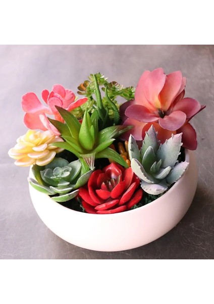 Qiuse x ianrenzhi Yapay Yeşil Mor Kırmızı Mavi Etli Bitkiler Ev Bahçe Düğün Dekorasyon Mini Masaüstü Bonsai Dıy Plante Artificielle (Yurt Dışından)