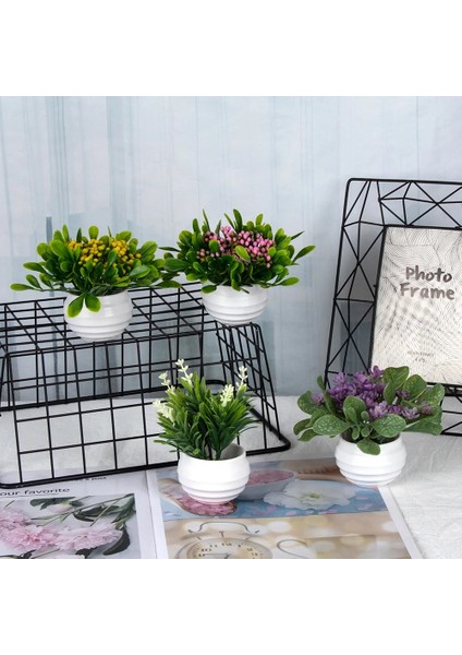15 Mini Yapay Çiçekler Bitkiler Bonsai Masa Süsü Küçük Simüle Ağaç Saksı Bitkileri Sahte Çiçekler Ofis Masası Saksı Süs Ev (Yurt Dışından)