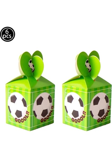 6 Adet Şeker Kutuları Futbol Futbol Tema Tek Kullanımlık Sofra Futbol Parti Bardakları Tabaklar Banner Bebek Duş Erkek Futbol Tema Doğum Günü Partisi Malzemeleri (Yurt Dışından)