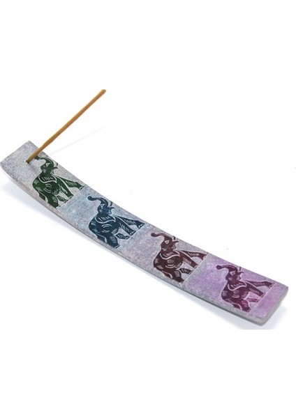 Obsidian Taşı Fil Tasarımlı Kayık Tütsülük