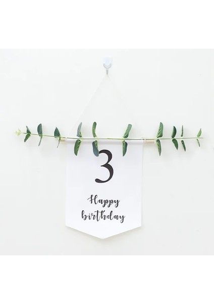 3th 1 Takım 1-9th Doğum Günü Partisi Süslemeleri Kraft Doğum Günü Bunting Garlands Mutlu Doğum Günü Dekorasyon Ilk Doğum Günü Kız Erkek Partisi (Yurt Dışından)