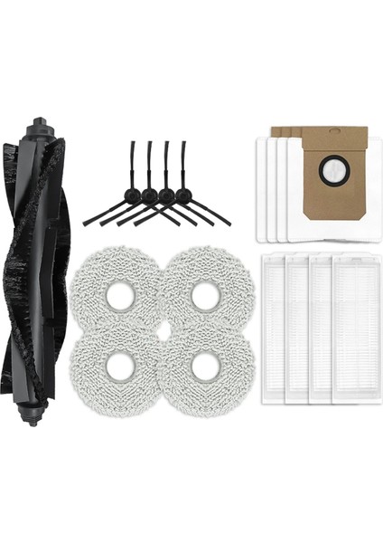 Airbot L108S Pro Ultra Robot Vakum Ana Yan Fırça Hepa Filtre Paspas Pedi Toz Torbası Yedek Parça Aksesuarları (Yurt Dışından)