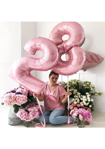 Mavi 4 40 Inç Pastel Bebek Mavi Pembe Folyo Numarası Balon 1 2 3 4 5 6 7 8 9 Doğum Günü Partisi Bebek Duş Düğün Dekorasyon Festivali Balon (Yurt Dışından)