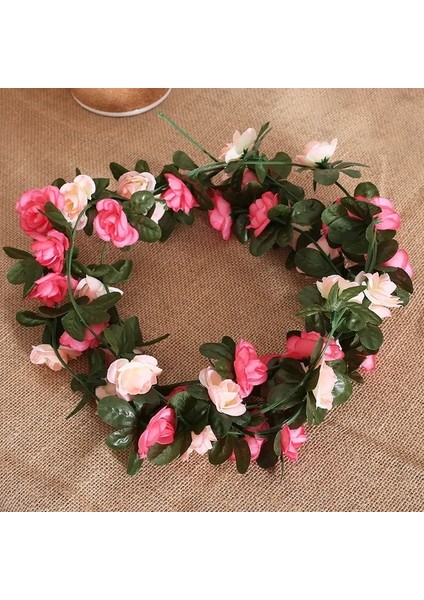 Bahar Pembe 250 cm Pembe Gül Yapay Ipek Çiçekler Çelenk Sonbahar Düğün Ev Odası Dekor Noel Aranjmanı Bahçe Kemer Sahte Bitki Asma (Yurt Dışından)
