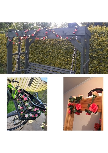 Bahar Pembe 250 cm Pembe Gül Yapay Ipek Çiçekler Çelenk Sonbahar Düğün Ev Odası Dekor Noel Aranjmanı Bahçe Kemer Sahte Bitki Asma (Yurt Dışından) fırsatları