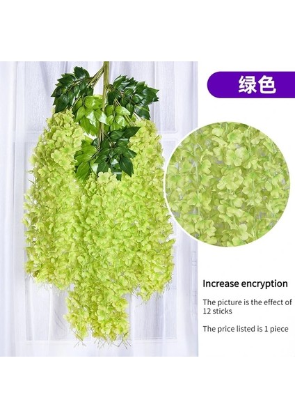 Jmzt--Lv Se Simüle Wisteria Tavan Sahte Çiçek Rattan Kapalı Düğün Dekorasyon Plastik Fasulye Çiçek Menekşe Asılı Asma (Yurt Dışından)
