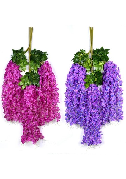 Jmzt--Lv Se Simüle Wisteria Tavan Sahte Çiçek Rattan Kapalı Düğün Dekorasyon Plastik Fasulye Çiçek Menekşe Asılı Asma (Yurt Dışından)