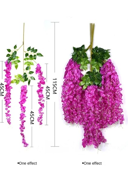 Jmzt--Lv Se Simüle Wisteria Tavan Sahte Çiçek Rattan Kapalı Düğün Dekorasyon Plastik Fasulye Çiçek Menekşe Asılı Asma (Yurt Dışından)