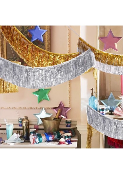 Glitter Pembe 1.8 M Yaratıcı 4 Katmanlar Folyo Tinsel Garland Perdeler Doğum Günü Partisi Düğün Ramazan Dekorasyon Noel Ev Zemin Duvar Dekor (Yurt Dışından)