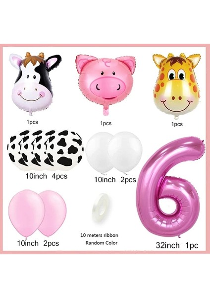 Balon6-12 Adet Masa Örtüsü Süslemeleri Pembe Orman Safari Tema Parti Malzemeleri Tek Kullanımlık Masa Örtüsü Sofra Bebek Duş Çocuk Doğum Günü Partisi (Yurt Dışından)