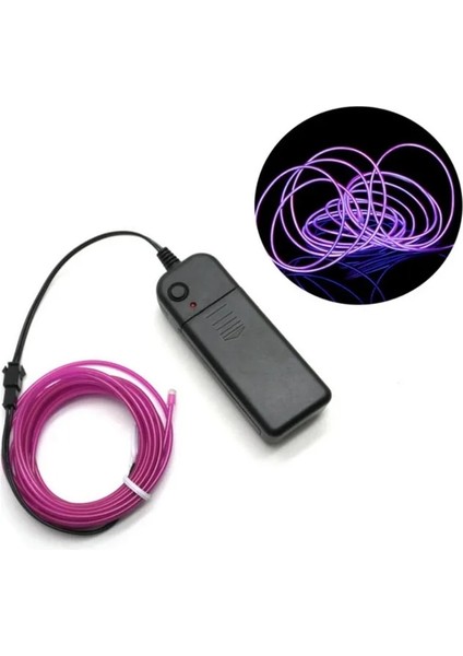 Pil Kutusu Mor 1 Metre Esnek Neon Işık Glow El Tel Halat Kablo Noel Dans Rave Dekorasyon Için LED Işıkları Dıy Ayakkabı Giyim USB LED Şerit Lamba (Yurt Dışından)