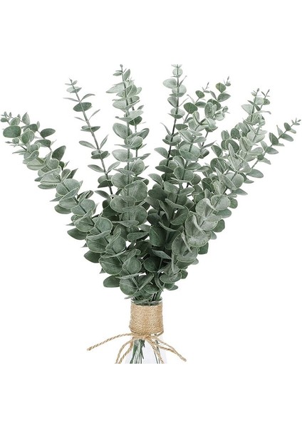 Yeşil WHITE-12PCS 12PCS Yapay Okaliptüs Yaprakları Sahte Yeşil Yaprak Dalları Düğün Partisi Için Açık Bahçe Masa Dekorasyonu Ev Dekor Bitkiler (Yurt Dışından)