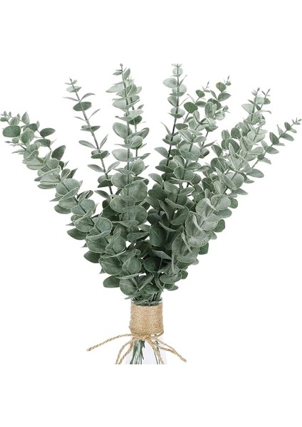Yeşil WHITE-12PCS 12PCS Yapay Okaliptüs Yaprakları Sahte Yeşil Yaprak Dalları Düğün Partisi Için Açık Bahçe Masa Dekorasyonu Ev Dekor Bitkiler (Yurt Dışından)
