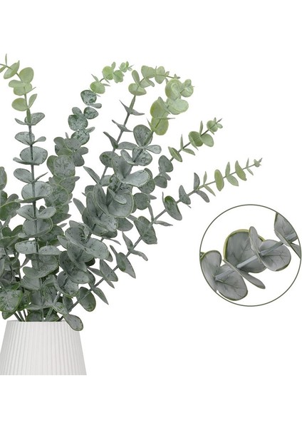 Yeşil WHITE-12PCS 12PCS Yapay Okaliptüs Yaprakları Sahte Yeşil Yaprak Dalları Düğün Partisi Için Açık Bahçe Masa Dekorasyonu Ev Dekor Bitkiler (Yurt Dışından)