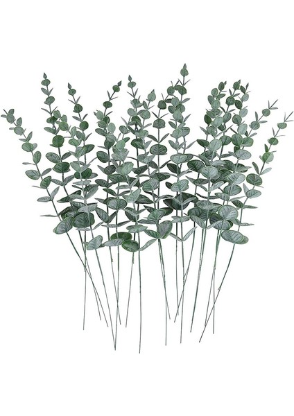 Yeşil WHITE-12PCS 12PCS Yapay Okaliptüs Yaprakları Sahte Yeşil Yaprak Dalları Düğün Partisi Için Açık Bahçe Masa Dekorasyonu Ev Dekor Bitkiler (Yurt Dışından)