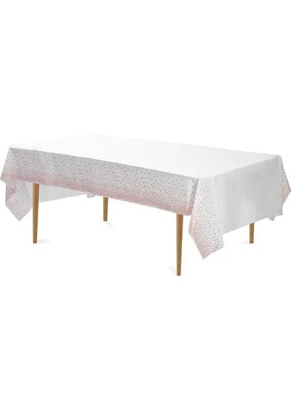 Gül Altın 137X274CM Gül Altın Nokta Yaldızlı Masa Örtüsü 137*274CM Tek Kullanımlık Masa Örtüsü Çocuk Doğum Günü Partisi Malzemeleri Bebek Duş Düğün Ev Dekor (Yurt Dışından)