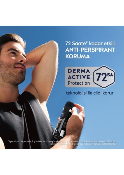 MEN Erkeak Sprey Deodorant Black & White Invisible Original 150ml, 72 Saat Anti-Perspirant, X5 Adet