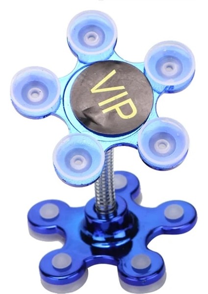 Mavi Dönebilen Çok Açılı Çift Taraflı Telefon Tutucu 360 Derece Dönebilen Sihirli Vantuz Cep Telefonu Tutucu Araç Braketi Smartphon (Yurt Dışından)