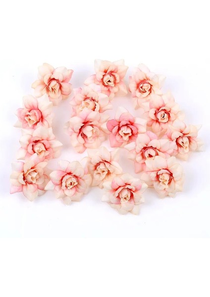 Sarı Pembe 10 Adet Yapay Çiçek 4.5 cm Ipek Gül Kafa Düğün Ev Için Yeni Yıl Dekorasyon Dıy Çelenk Karalama Defteri Hediye Kutusu Zanaat Çiçekler (Yurt Dışından)