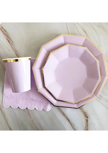 10 cm Küçük Tabak Altın Tek Kullanımlık Sofra Setleri Mor Parti Kağıt Bardak Tabaklar Bebek Duş Doğum Günü Partisi Malzemeleri Karnaval Düğün Dekor Şekerleri (Yurt Dışından)