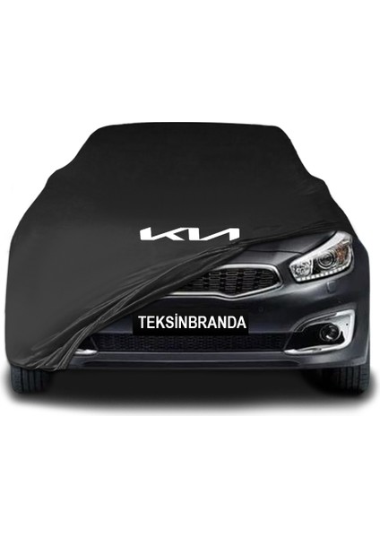 Kia Ceed 2 Hatchback (2012 - 2018) Siyah Kumaş Araba Branda Logolu Kumaş Araba Brandası Penye Oto Branda