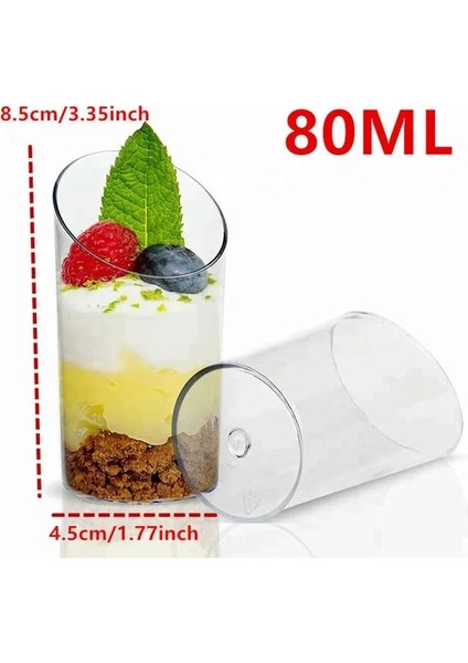 Konik 10 Adet 10 Adet 80/100/120/140/150 ml Tek Kullanımlık Plastik Tatlı Bardak Porsiyon Şeffaf Tatlı Dondurma Fincan Ev Noel Partisi (Yurt Dışından)