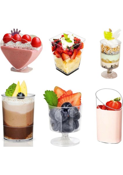 Konik 10 Adet 10 Adet 80/100/120/140/150 ml Tek Kullanımlık Plastik Tatlı Bardak Porsiyon Şeffaf Tatlı Dondurma Fincan Ev Noel Partisi (Yurt Dışından) fiyatları
