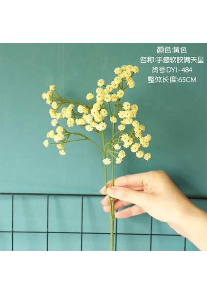 Sarı 1 Şube 65 cm 90 Kafaları Yapay Sahte Çiçekler Babysbreath Çiçek Düğün Dekorasyon Ev Partisi Dıy Scrapbooking El Sanatları Ercik (Yurt Dışından)