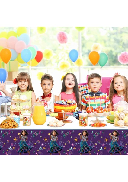 Dövme B Disney Encanto Isabella Doğum Günü Partisi Dekoru Charm Mirabel Balon Peçete Masa Örtüsü Tabaklar Bardak Kız Bebek Duş Parti Malzemeleri (Yurt Dışından)