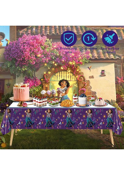 Dövme B Disney Encanto Isabella Doğum Günü Partisi Dekoru Charm Mirabel Balon Peçete Masa Örtüsü Tabaklar Bardak Kız Bebek Duş Parti Malzemeleri (Yurt Dışından)