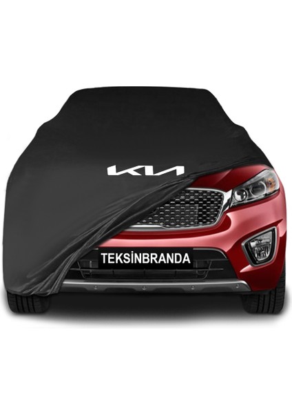 Kia Sorento 3 (2014 - 2020) Siyah Kumaş Araba Branda Logolu Kumaş Araba Brandası Penye Oto Branda
