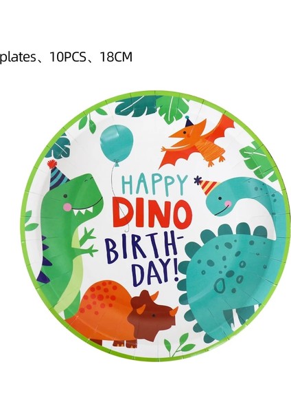 Balon2-1 Adet Karikatür Dinozor Doğum Günü Partisi Çocuklar Iyilik Orman Dinozor Çıkartmalar Balon Erkek Doğum Günü Parti Bardağı Plaka Bebek Duş Malzemeleri (Yurt Dışından)