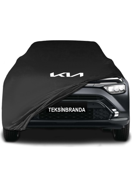 Kia Carens 4 (2022 - ) Siyah Kumaş Araba Branda Logolu Kumaş Araba Brandası Penye Oto Branda