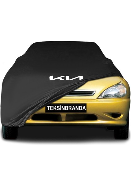 Kia Rio 1 Hatchback (1999 - 2005) Siyah Kumaş Araba Branda Logolu Kumaş Araba Brandası Penye Oto Branda