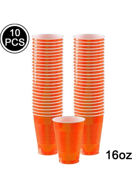 Orange 10 Adet 16OZ Tek Kullanımlık Plastik Bardaklar Bebek Duş Için Noel Düğün Doğum Günü Partisi Dekoru Içme Bardağı Bar Restoran Malzemeleri (Yurt Dışından) indirimleri