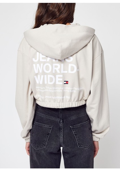 Tommy Hılfıger Tjw Crop Worldwıde Zıp Thru Hoodıe Sweatshırt fırsatları