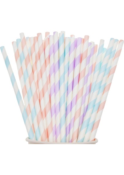 Sarı Payet 50 Adet Açık Pembe Mavi Mor Kağıt Pipet Biyobozunur Parti Pipet Erkek Kız Bebek Duş Cinsiyet Ortaya Doğum Günü Düğün Dekorasyon (Yurt Dışından)